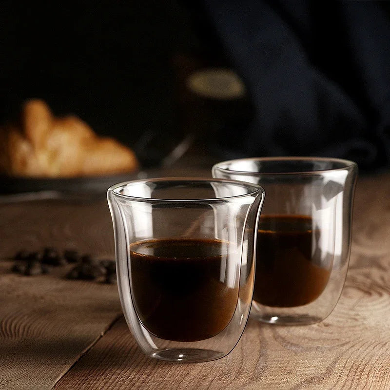 Double Wall Glass High Borosilicate Glass Mug Heat Resistant Tea Milk Juice Coffee Cup Transparent Espresso Whiskey Wine Cup