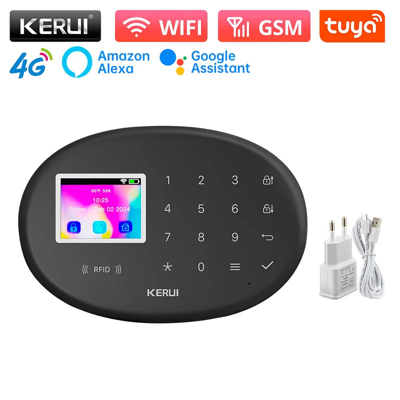 KERUI W204 4G Home Alarm System New Black Alarm Panel Wireless Motion Sensor Tuya Smart WiFi GSM for Home Security Motion Sensor
