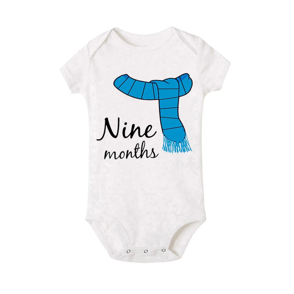 Baby Grow Monthly Milestone Baby Bodysuit 1-12 Month Newborn Romper Photography Prop Outfit Toddler Clothes Infant Shower Gift