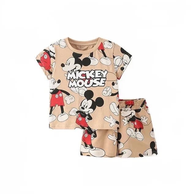 Summer cartoon T-shirt Shorts Children's boys Set Cotton Tees Pants Leisure Boys And Girls Babies Clothes Casual 2pcs