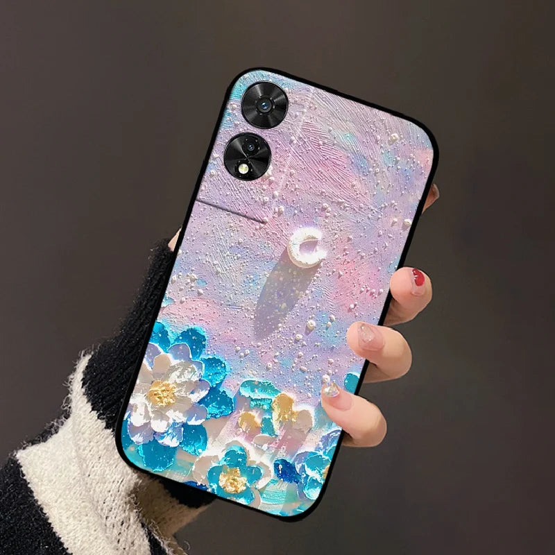 For TCL 50 5G Case, 505, 50 SE Fashion Cartoon Flowers Soft TPU Silicone Phone Cover for TCL 50 XE Nxtpaper Shockproof Coque Fundas
