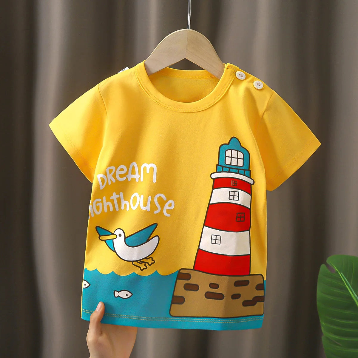 1pcs Summer Pure Cotton Boy Cartoon Tee Fashion Tops Children Short Sleeve T-shirts Child Loose Casual Solid Tshirt Baby Clothes