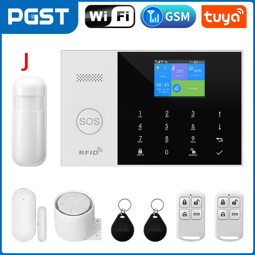 Tuya Smart Wifi GSM Security Alarm System for Home Wireless 2G Alarm System Panel Smart Life App Control work with Alexa