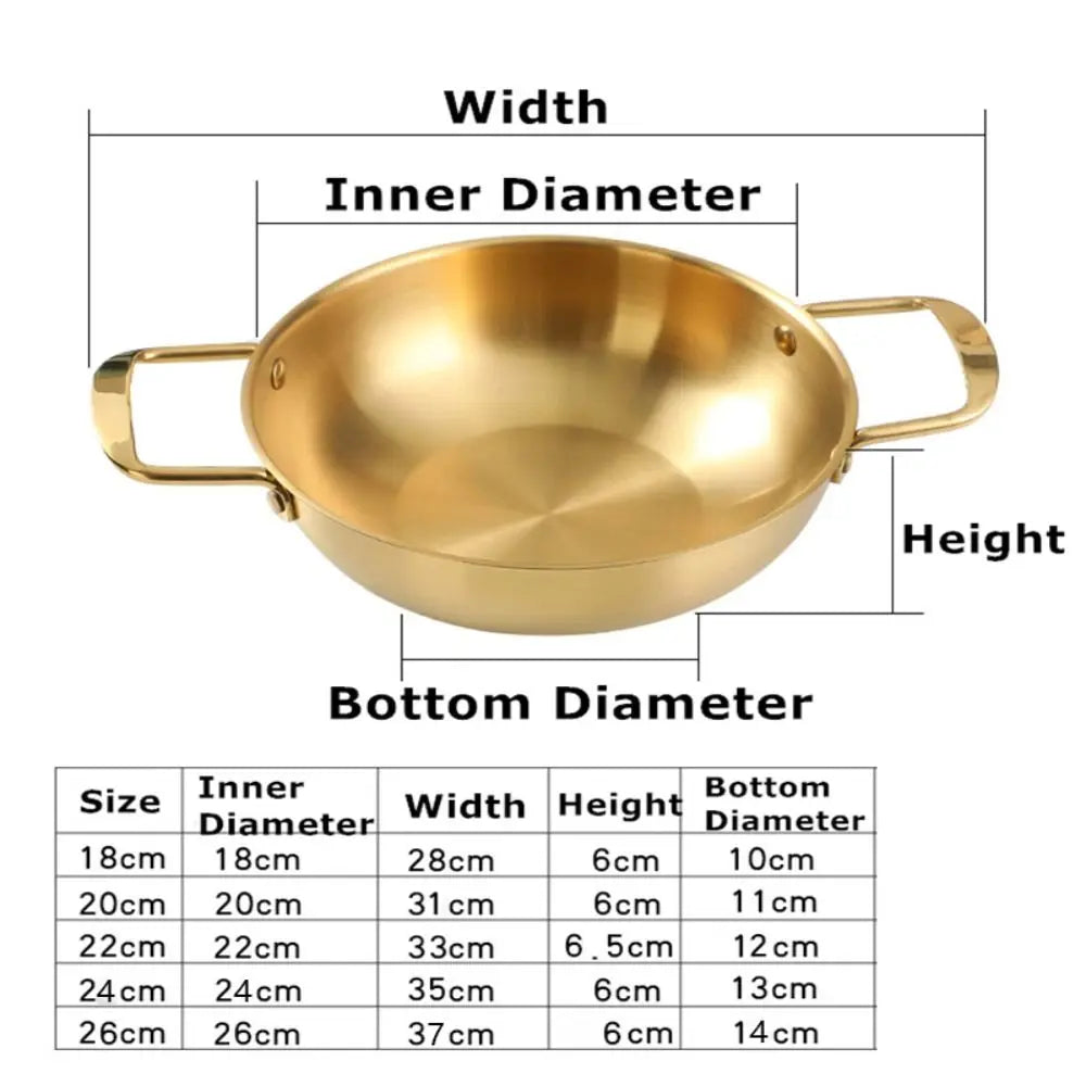 Durable Picnic Snack Plates Stainless Steel Paella Pan with Handle High Quality Seafood Rice Pot Gold Silver Dry Pots