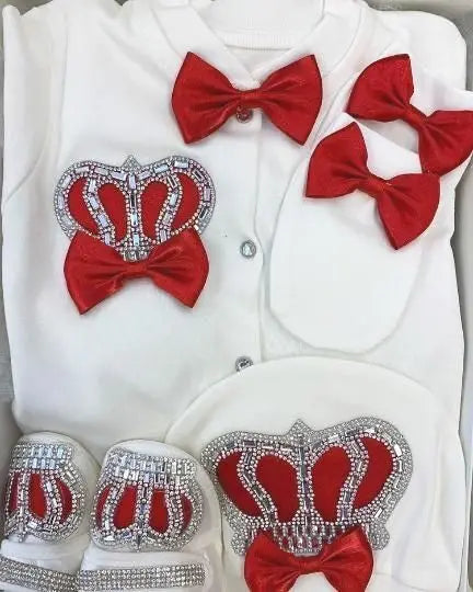 4pcs Take me Home Romper Set Baby Blanket Hat Gloves Shoes Set 39 week Pregnant Woman Photographyh Royal Crown Jewelry Suit