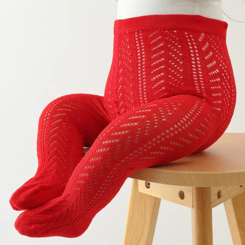 Spanish Style Baby Tights Hollowed Out Stocking for Kids Summer Mesh Girls Pantyhosemosquito Proof Air Conditioning Panty