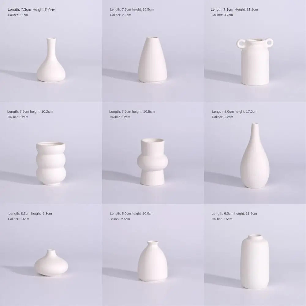Nordic Style Ceramic Vase Ceramic Vase Desktop Ornaments Dried Flower Decor Hydroponic Plant Vase Bouquets Vases