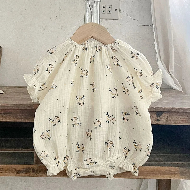 Korean Style Children Clothing Set Short Sleeved Cotton Printed T-Shirt+Shorts Newborn Baby Girls Clothing Suit For Summer