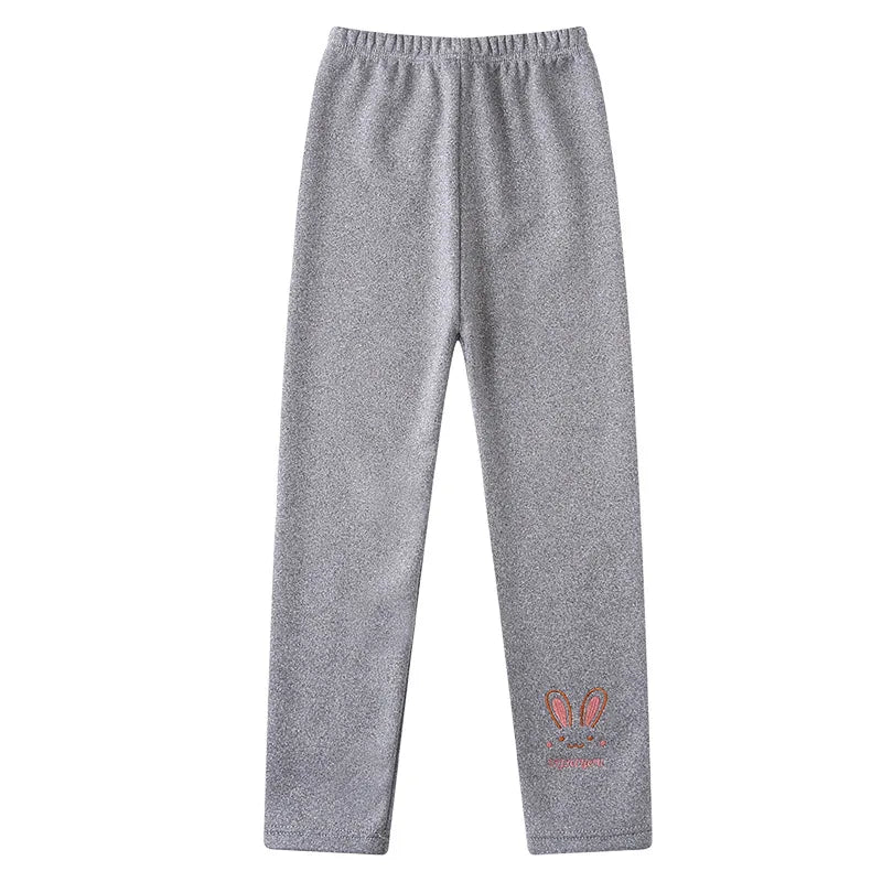 Girls Leggings Autumn Winter Thick Warm Plus Cute Fond Rabbit Children Kids Baby Bottom Part Pants