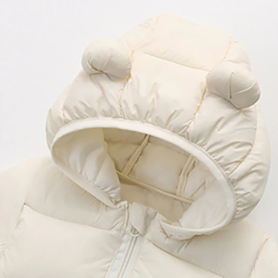2025 Autumn Winter New Kids Leisure Hooded Down Jacket For Girls Parka Baby Boys Warm Coats Zipper Outerwear Children's Clothing