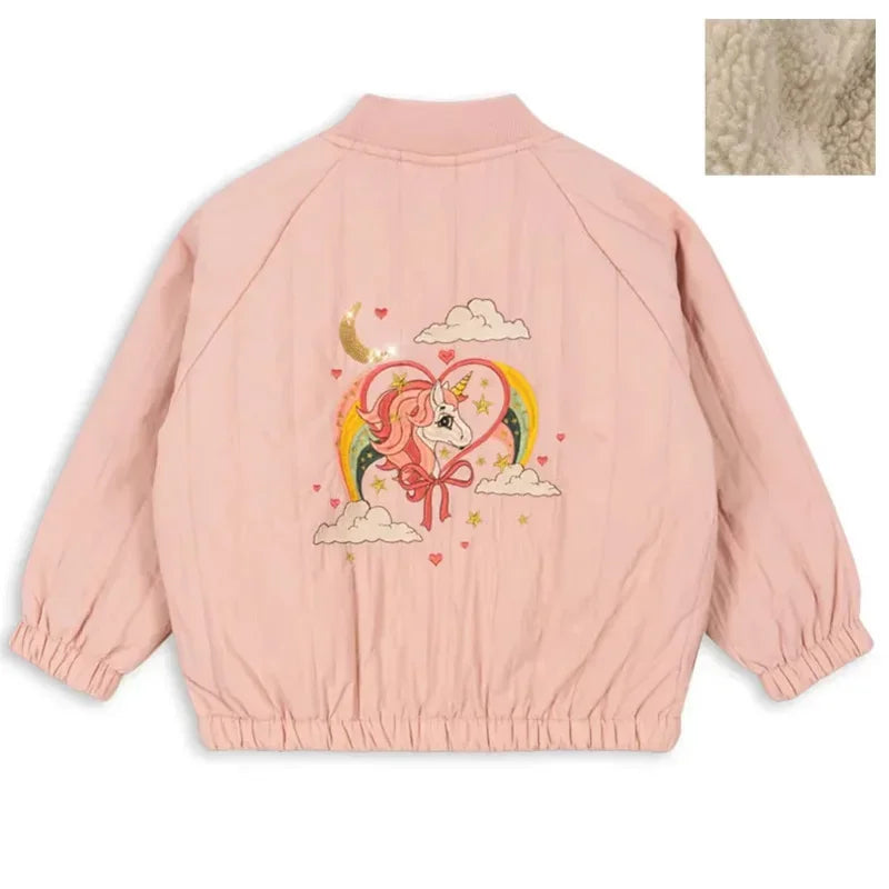 2024 Winter Children's Coat KS Brand Lamb Wool Baby Coat Warm Cherry Girl Jacket Outerwear Clothes Children's Clothing