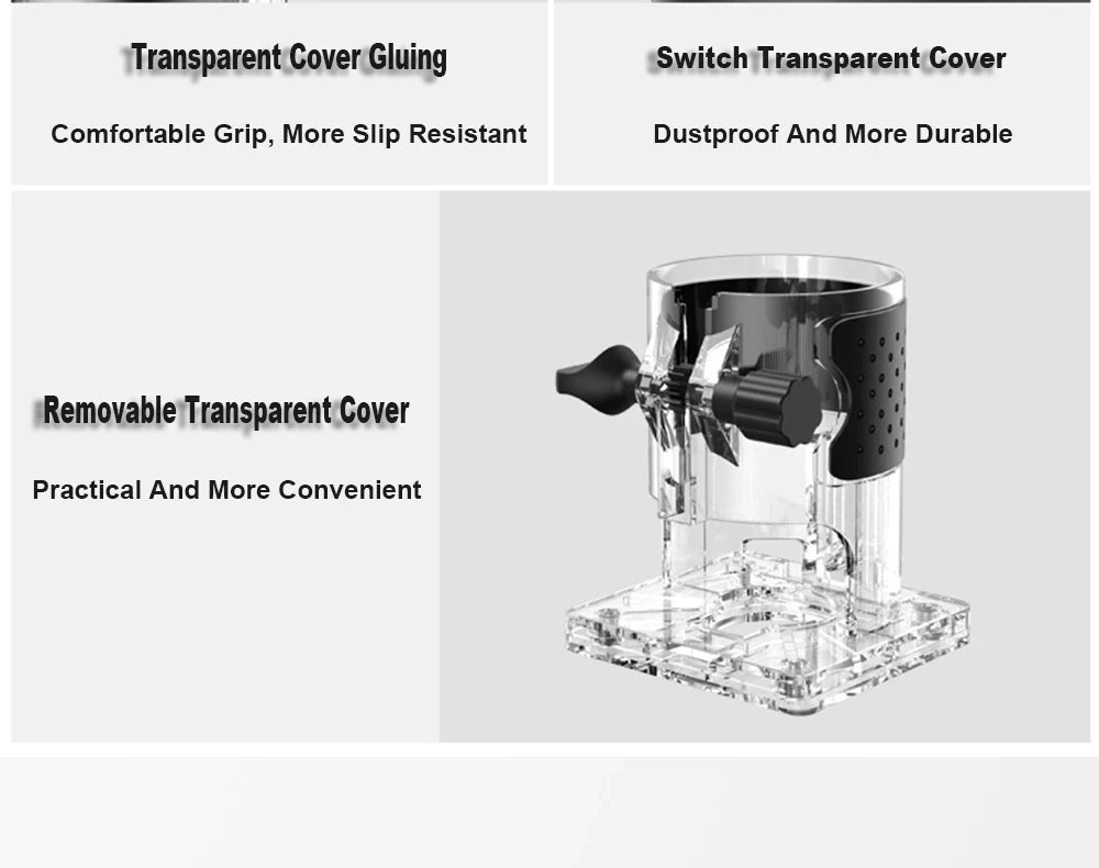 800W Electric Wood Router Woodworking Electric Trimmer Engraving Slotting Trimming Carving Machine Kit With 6.35 Milling Cutter