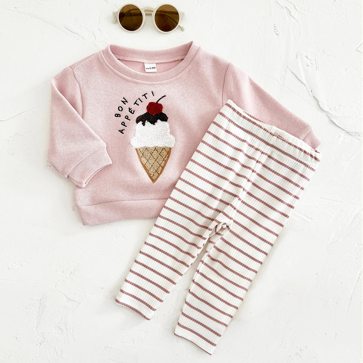 2025 Toddler Girl Clothes Infant Outfit Sets Autumn Long Sleeve 2Pcs Pink Baby Kids Children Clothes Spring Top Pants Sweatshirt