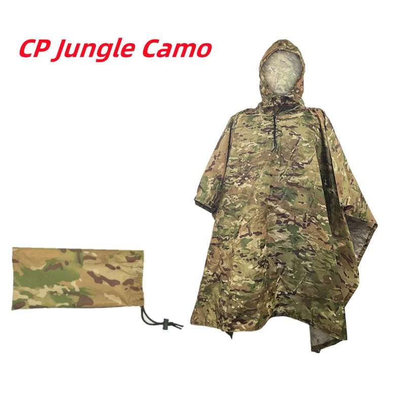 Men's Military Waterproof Zipper Camo Raincoat, Waterproof Rain Coat, Men's Raincoat, Women's Raincoat, Awning, Motorcycle Rain Poncho