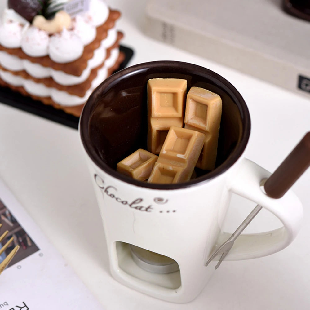 130ML Fondue Mug Chocolate Melting Cup Coffee Cup Butter Melt Pot for Dessert Home Anniversary Birthday Cooking Appliances