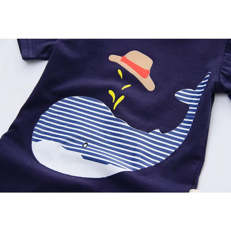 2024 Summer Boys Girls Clothes Set T-shirt+pants 2pcs Children's Clothing Fashion Pink Baby OutSet Newborn Baby Suit