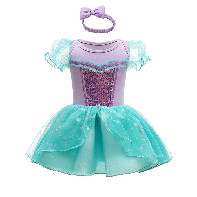 Baby Romper TUTU Dress With Headband Infant Baby Princess Girl Clothes Size 3-18M Cute Design Baby Dress Party Costumes
