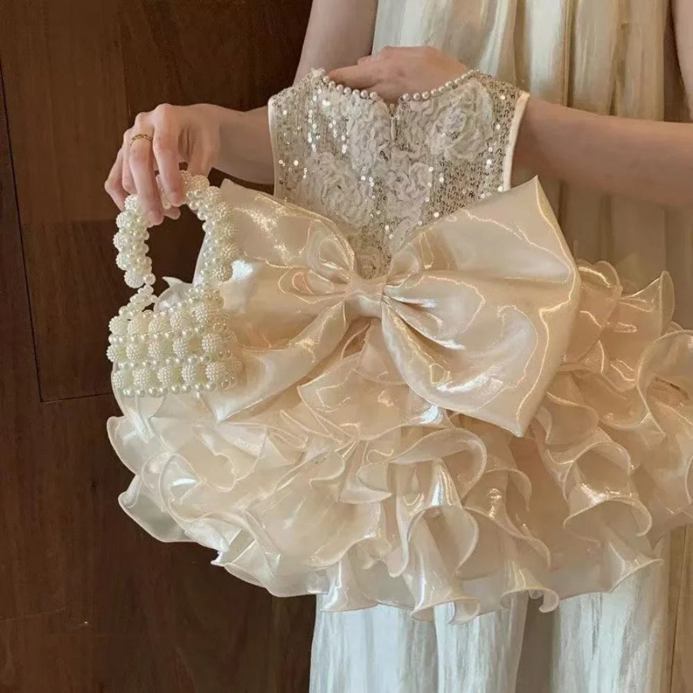 Kids Girls' Summer Dress Princess Dress 2025 New Style Children's Western-style Vest Dress Baby One Year Old Dress 80-140CM