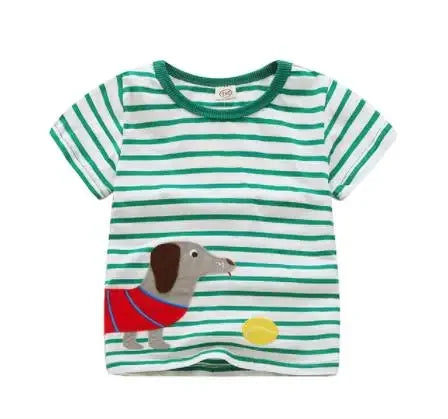 V-TREE Summer Baby Boys T Shirt Cartoon Car Print Cotton Tops Tees T Shirt For Boys Kids Children Outwear Clothes Tops 2-8 Year