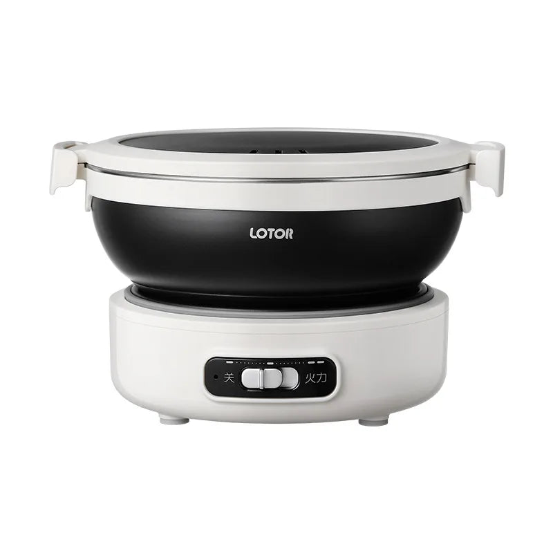 1.2L Folded Electric Cooking Pot Portable Multicooker Travel Rice Cooker Split Hot Pot 304 Stainless Steel Electric Skillt 500W