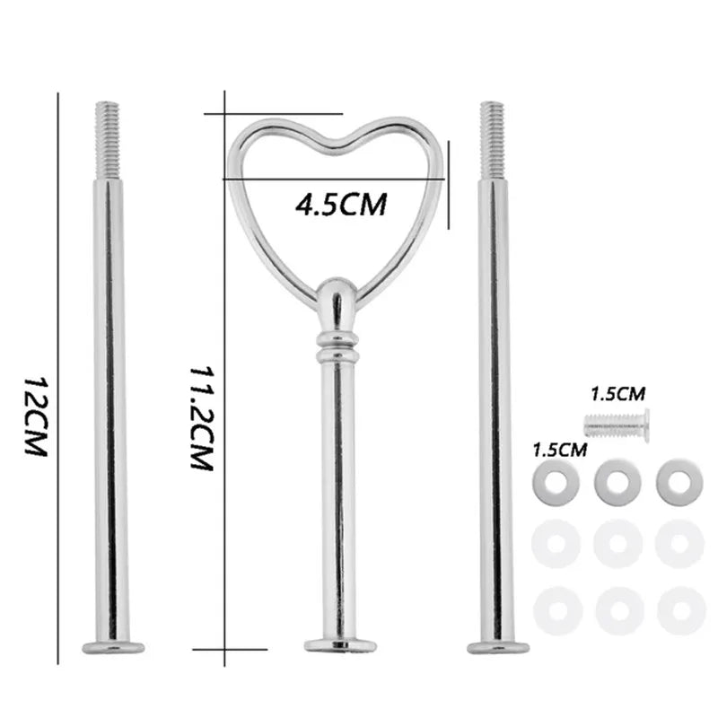 3 Tier Cake Display Stand Hardware Crown Metal Fitting Party Tray Cake Food Dessert Rack Cake Holder for Kitchen Home No Plate
