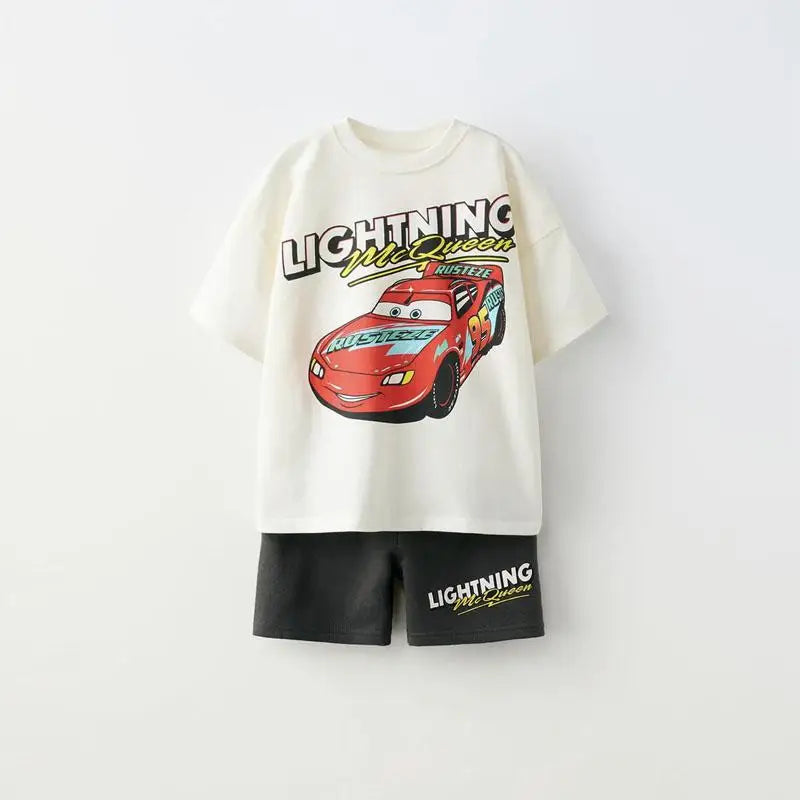 Lightning Mcqueen Children's Clothing Set Boys' Clothing, Baby Girls' Boys' T-shirt Set Children's Clothing
