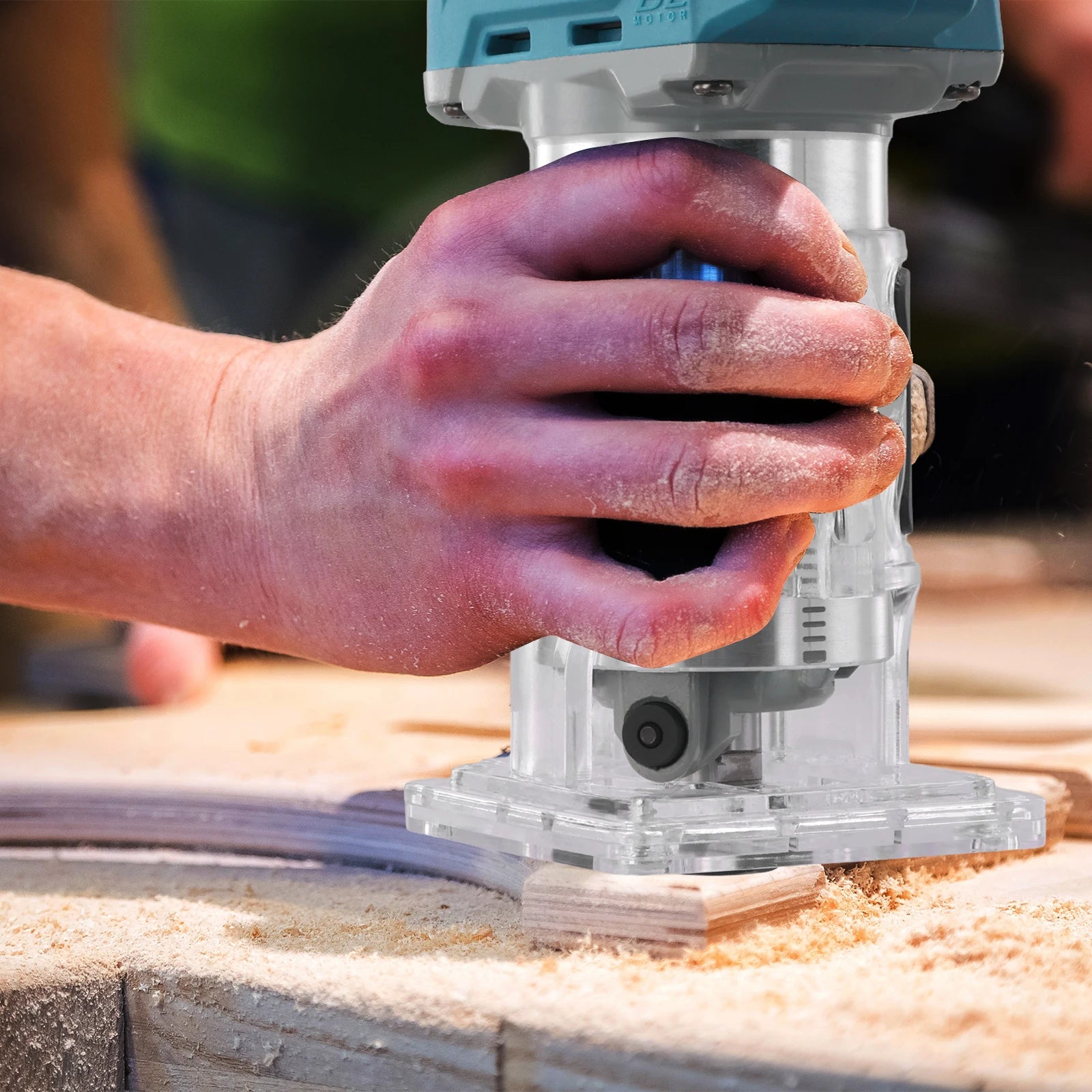 Hikity 5 Speeds 33000RPM Brushless Electric Hand Trimmer Cordless Wood Router Woodworking Engraving Slotting Without Battery