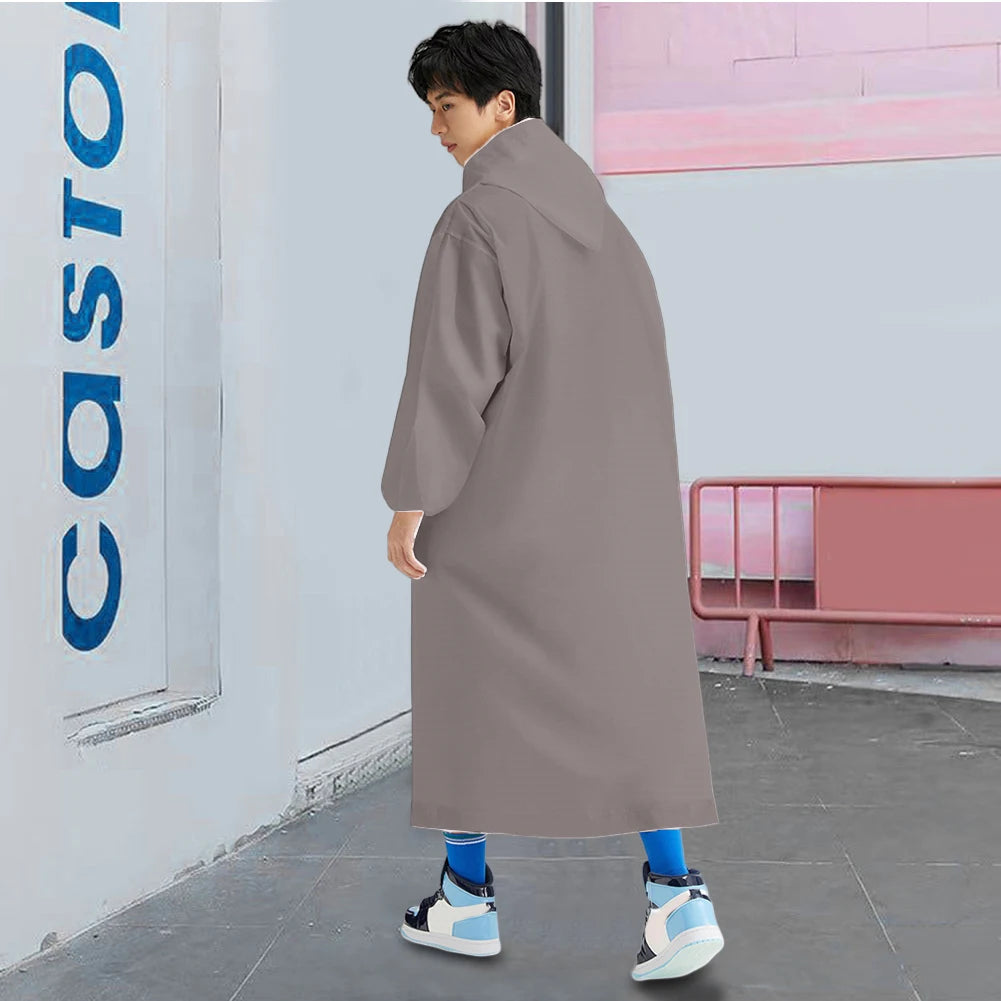 3-10PCS Disposable Adult Long Raincoat Windproof Hooded Rain Poncho Drawstring Long Hooded Rain Coats for Travel Emergency