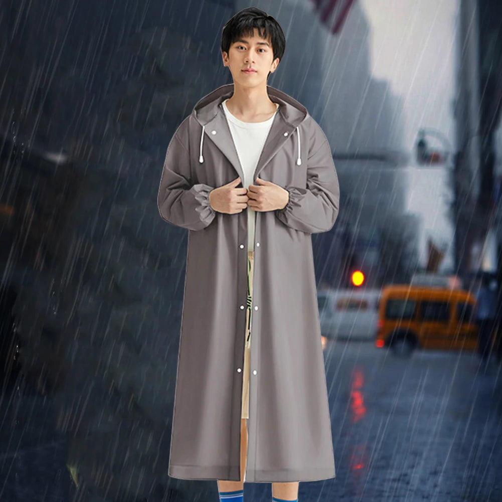 3-10PCS Disposable Adult Long Raincoat Windproof Hooded Rain Poncho Drawstring Long Hooded Rain Coats for Travel Emergency