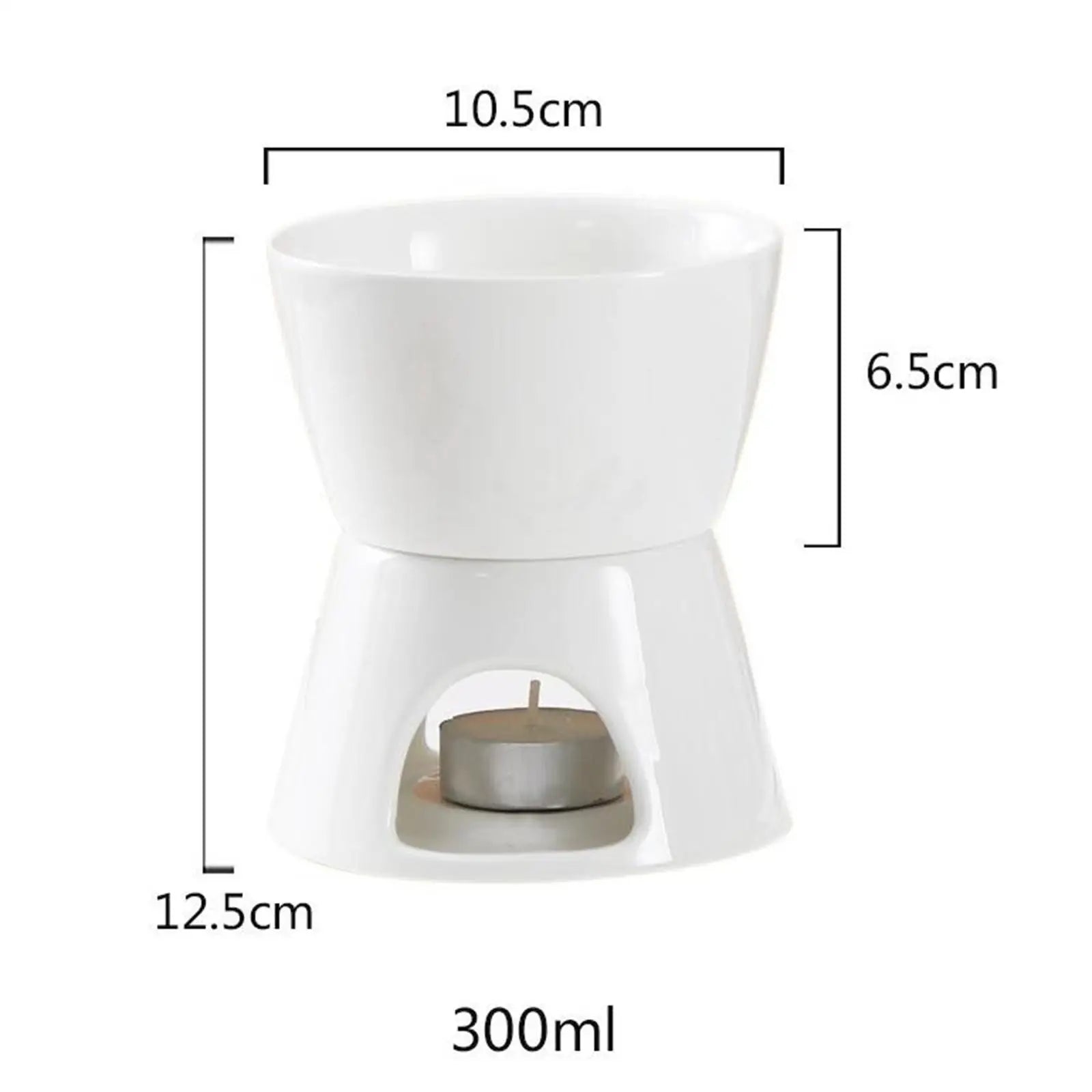 Chocolate Fondue Pot Tea Light Porcelain Melting Pot Ceramic Hot Pot Butter Warmer for Dessert Snack Party Anniversary Birthday