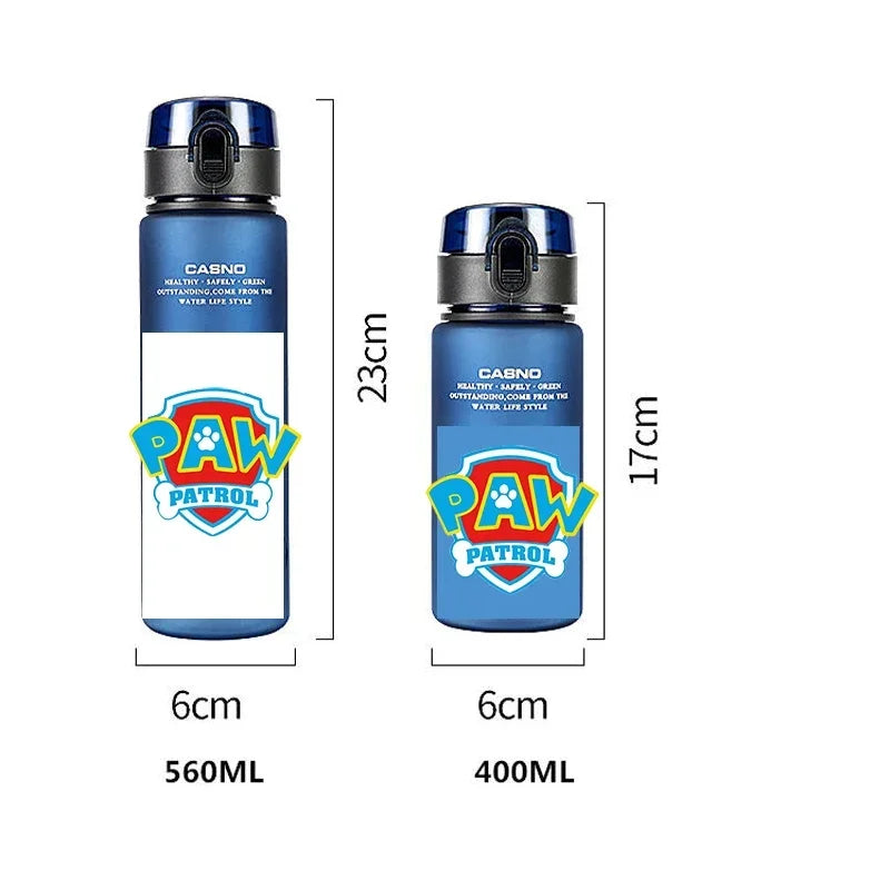Cartoon Paw Patrol Chase Sports Water Bottle Outdoor Water Bottle Plastic Portable Water Cup Boys Girls Children 400ml or 560ml
