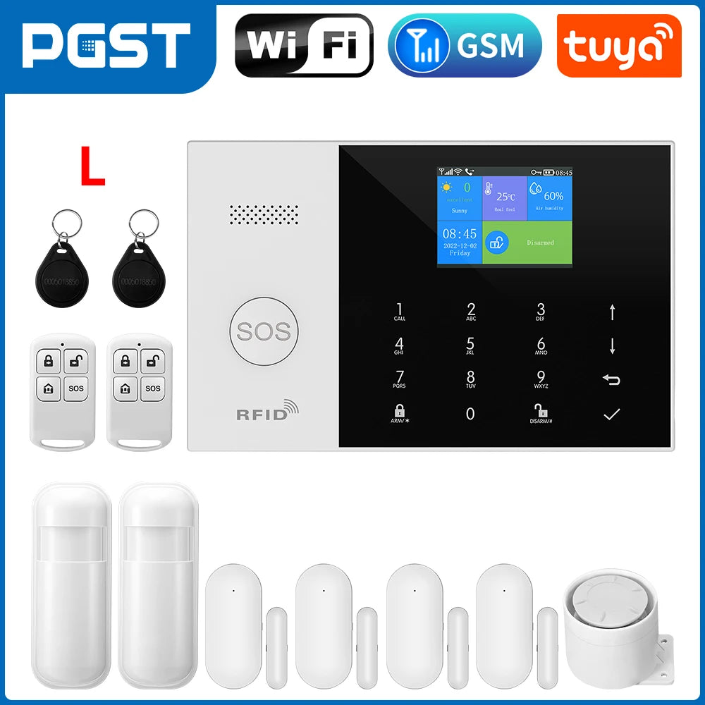 Tuya Smart Wifi GSM Security Alarm System for Home Wireless 2G Alarm System Panel Smart Life App Control work with Alexa