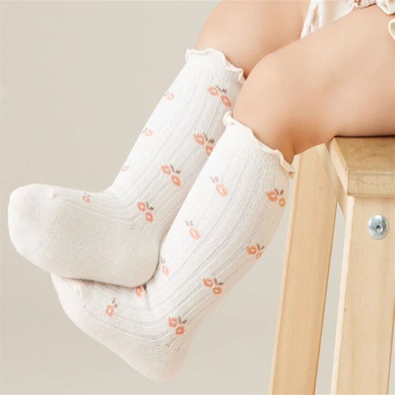 Lawadka Newborn Baby Girls Socks Spring Autumn Fashion Cotton Print Children's Socks for Girls Beauty Toddler Sock 12M 24M 3T 5T