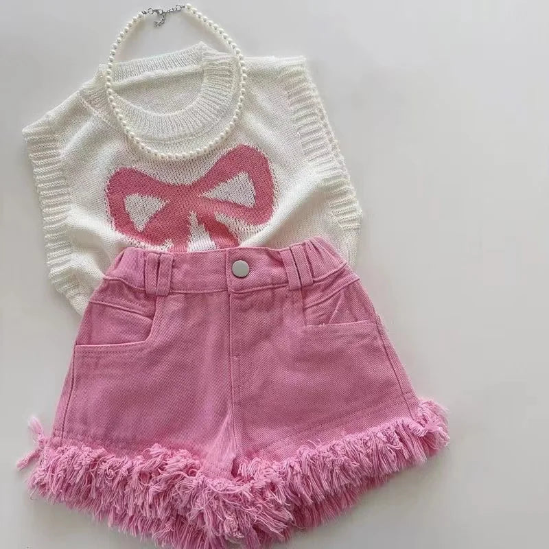 New Kids Short Sleeve Suit Striped Girls Boys Set Summer Tops+short Baby Clothes Children's Wear Kids Outfits 2024