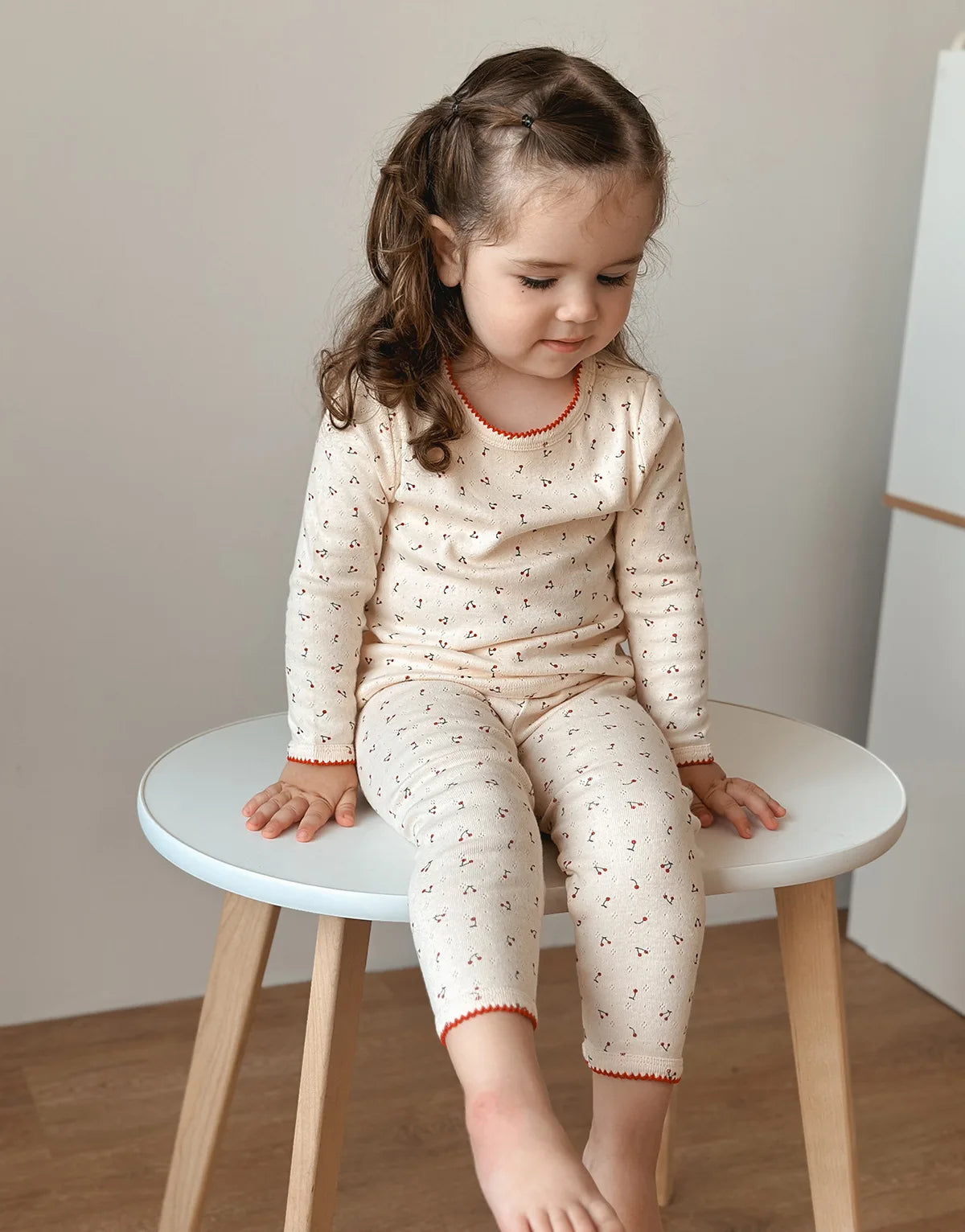 1-6T Toddler Kid Baby Girl Clothes Set Summer 100% Cotton Long Sleeve T Shirt Top Pant Suit Homewear Stretch 2pcs Pajamas Set