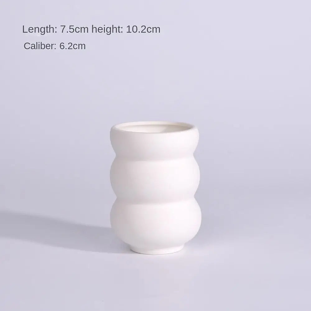 Nordic Style Ceramic Vase Ceramic Vase Desktop Ornaments Dried Flower Decor Hydroponic Plant Vase Bouquets Vases
