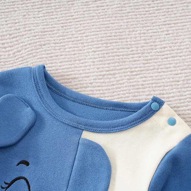 Elephant Print Clothes, Spring and Autumn Baby Boys' and Girls' Clothing, Cartoon, 0-18 Months, Newborn Baby, Long Sleeve Print.
