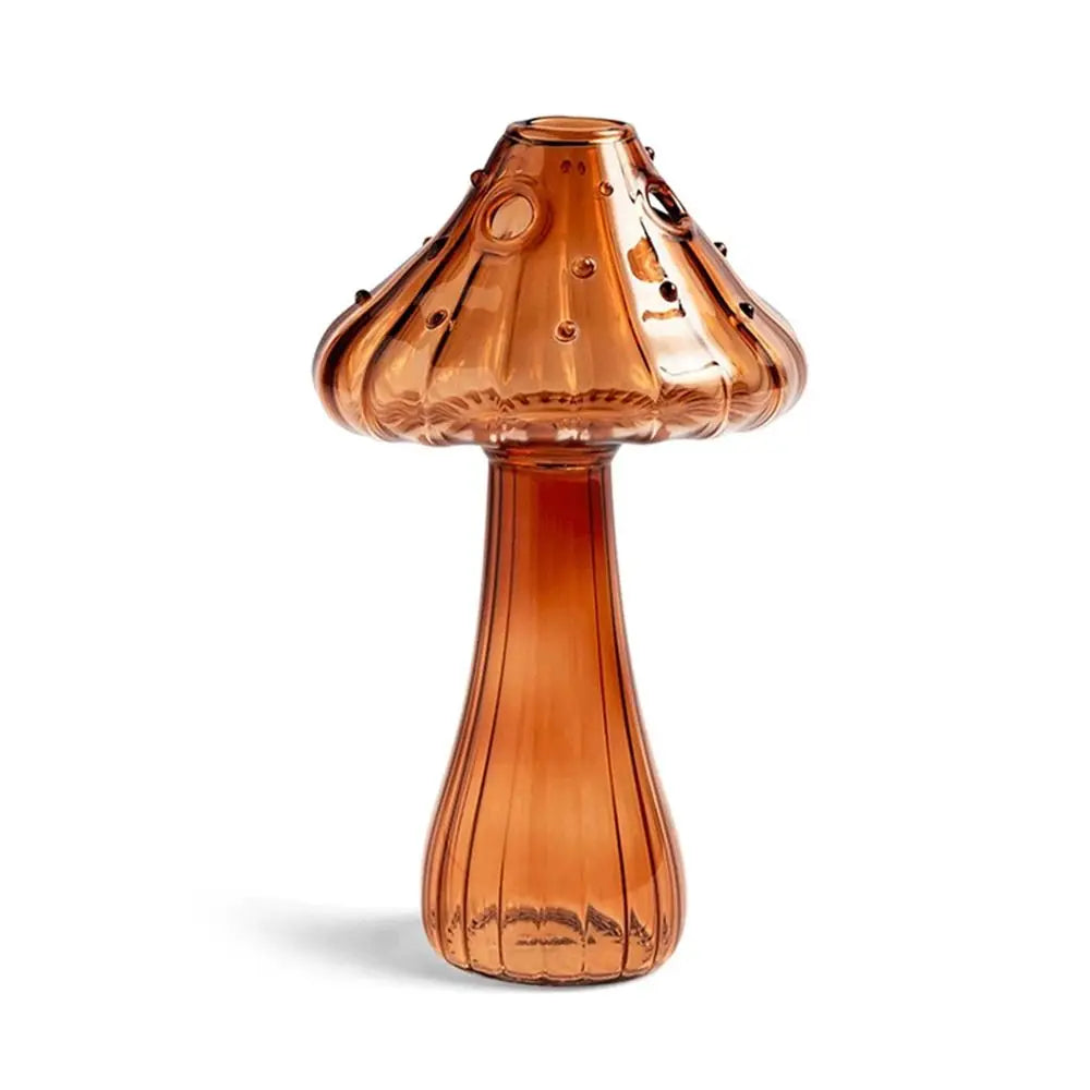 Simple Mushroom Shaped Vase Transparent Glass Vase Hydroponic Flower Plant Aromatherapy Bottle Creative Home Decoration