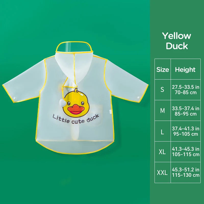 Children's Raincoat, Boys and Girls Transparent Poncho, Waterproof Kindergarten Rainwear, Kids' EVA Raincoat with Storage Bag