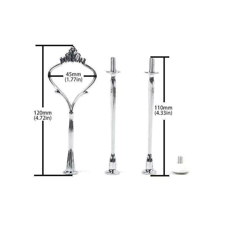 3 Tier Cake Display Stand Hardware Crown Metal Fitting Party Tray Cake Food Dessert Rack Cake Holder for Kitchen Home No Plate