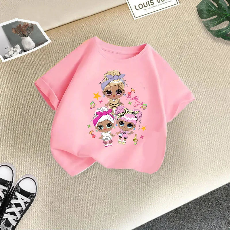 Girls Short-sleeved Children's T-shirt Summer New Style Casual Children's Top Girls Summer Fashion Kids Clothes