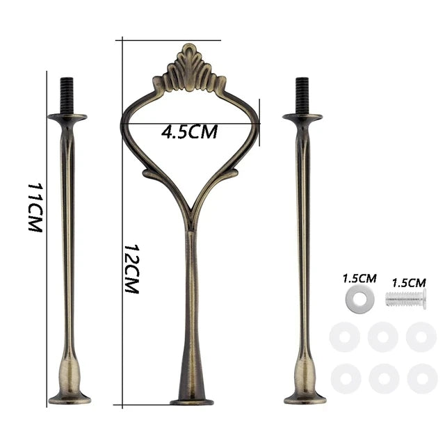 3 Tier Cake Display Stand Hardware Crown Metal Fitting Party Tray Cake Food Dessert Rack Cake Holder for Kitchen Home No Plate