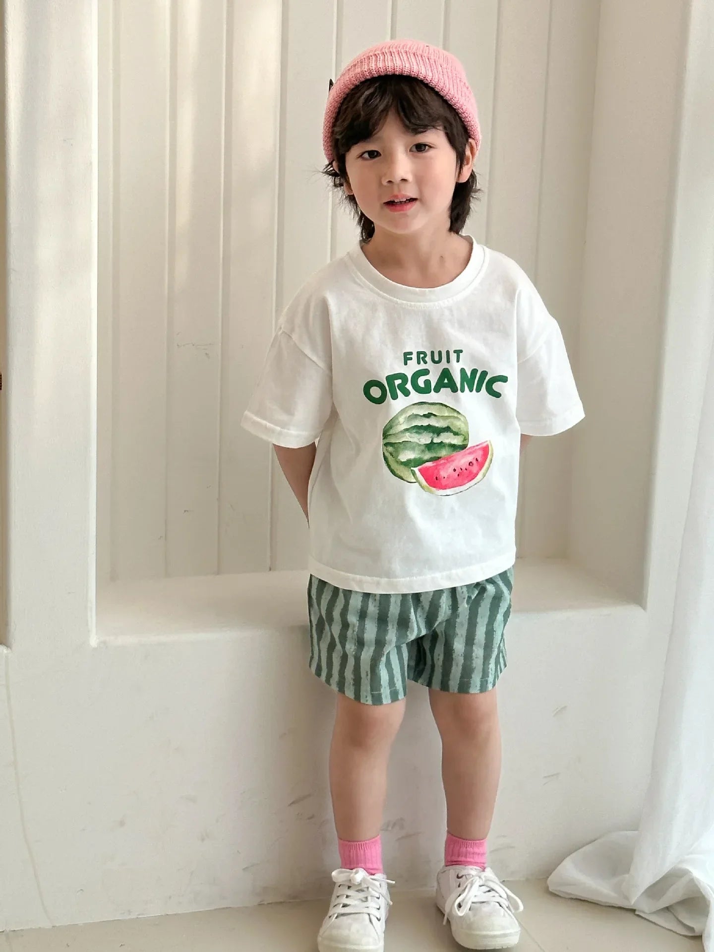 Children Clothes 2025 Summer New Cotton Stripe Baby Girl Suspender Dress Or Boy's Suit Brother And Sister Clothes