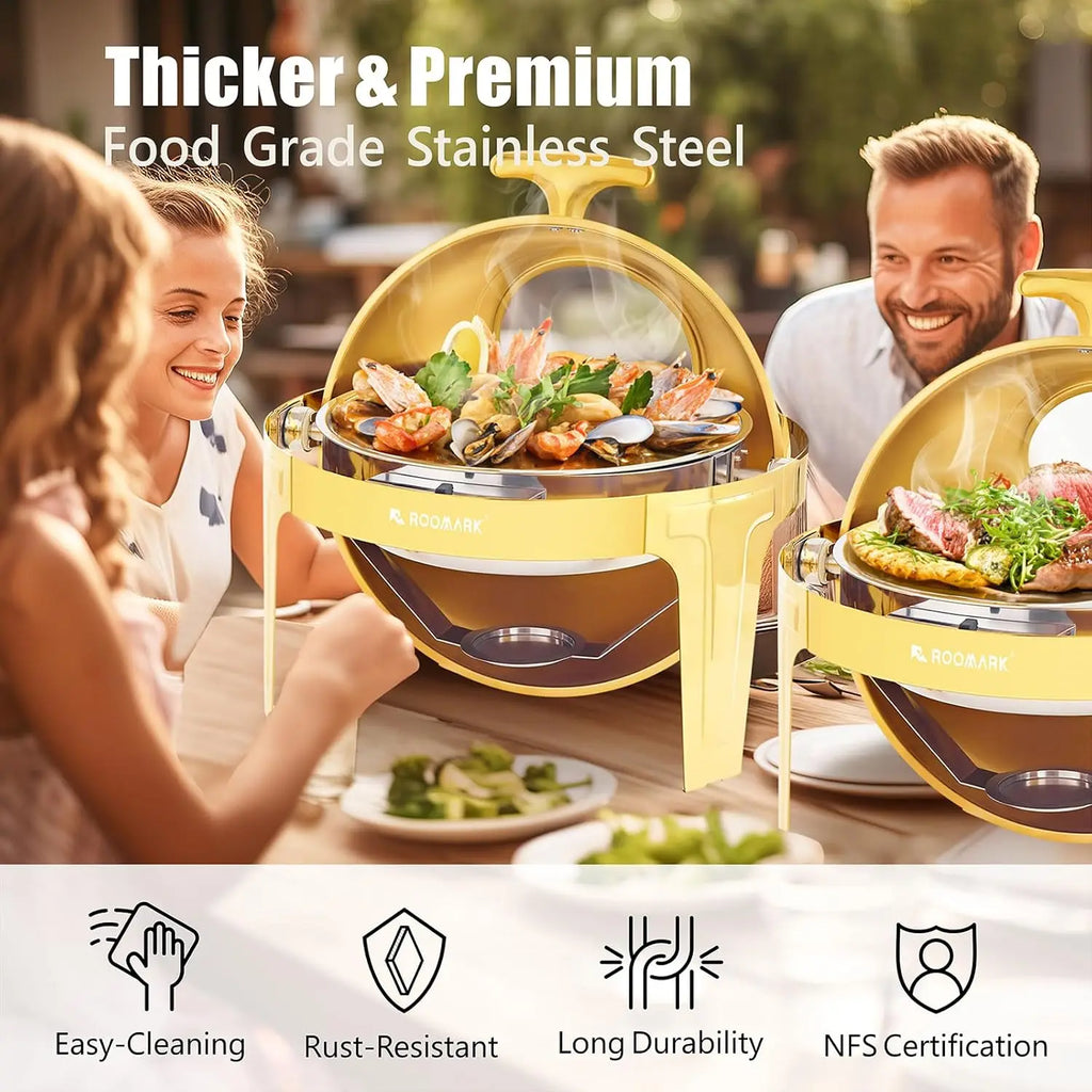 ROOMARK 9QT Chafing Dish Buffet Set , High Grade Stainless Steel Catering Warmer Complete set with Thick Frame for Party Wedding