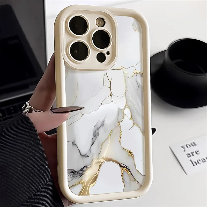 Marble Case for iPhone 16 Pro Max, iPhone 11, 13, 15, 12, 17, 14 Pro Max, XR, 7, 8 Plus, SE - Shockproof Soft TPU Silicone Phone Cover
