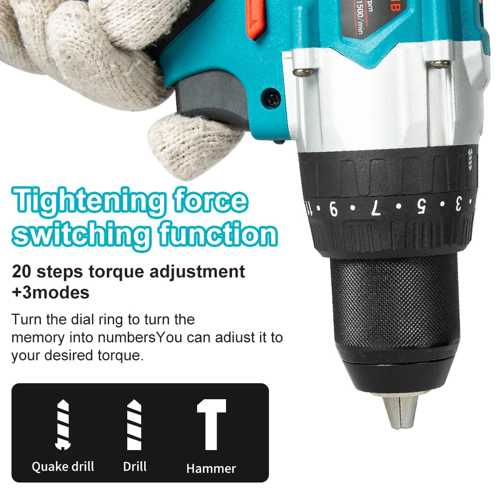 Abeden BLSG21B 18V 1800rpm Cordless Woodworking Drill Lithium-ion Battery for 2 Speed ​​Hand Driver Wrench Power Tool