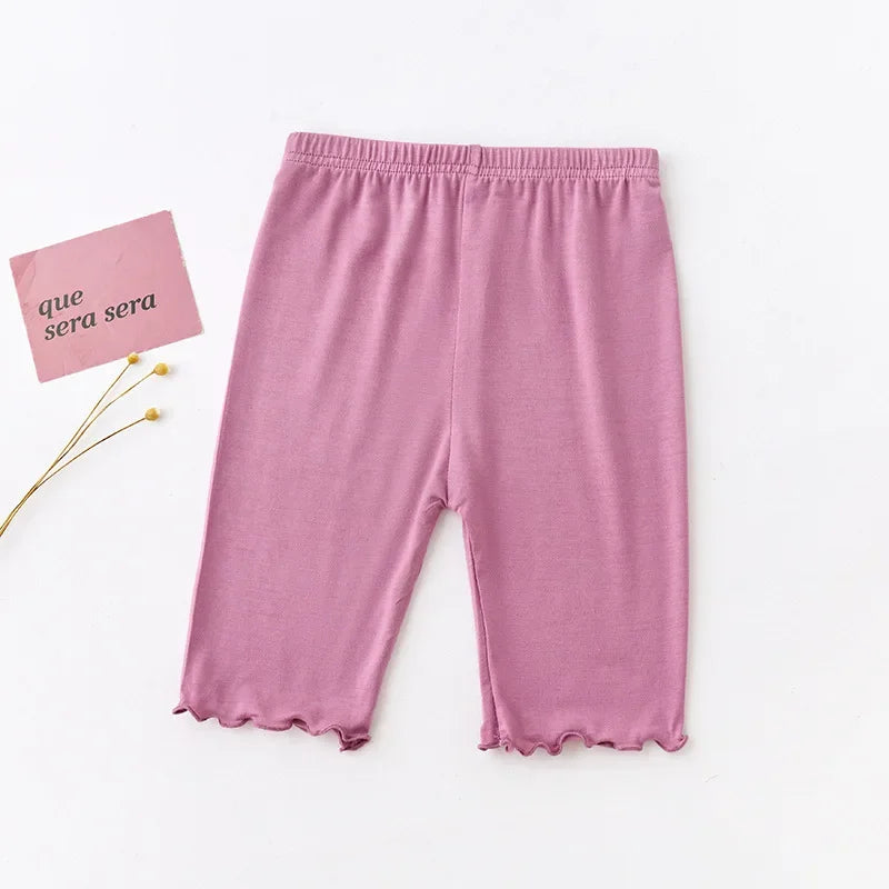 Summer Girls Pants Candy Color Kids Clothes Teenager Panty Trousers Casual Baby Bottoms Sport Knee Length Girl Leggings