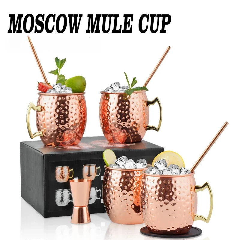 New Mule Cup Bar Household 304 Stainless Steel Metal Mark Moscow Hammer Point Red Wine Glass Julie Pu Copper Cocktail Glass