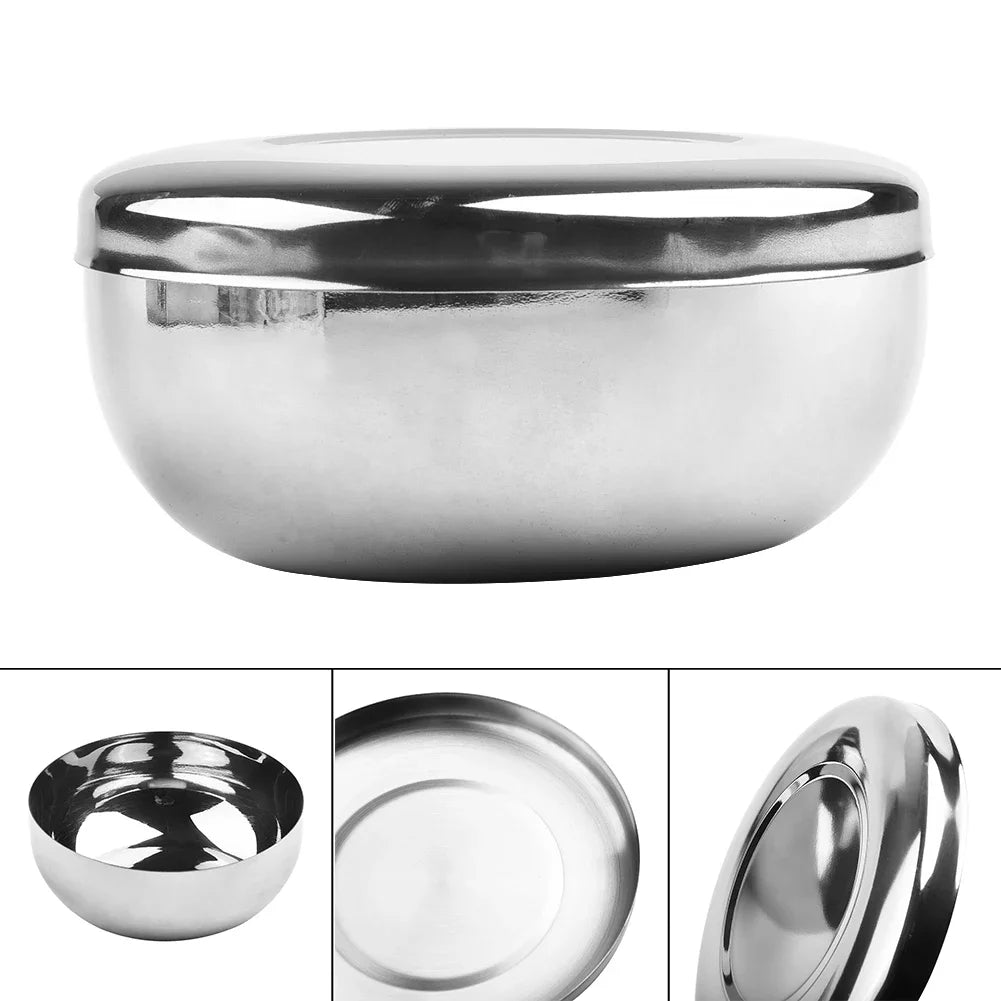 8.5/10.5/12cm Korean Stainless-Steel Rice Bowl Dish Korea Warm Bowl Traditional Bowl With Lid Tableware Kitchen Accessory