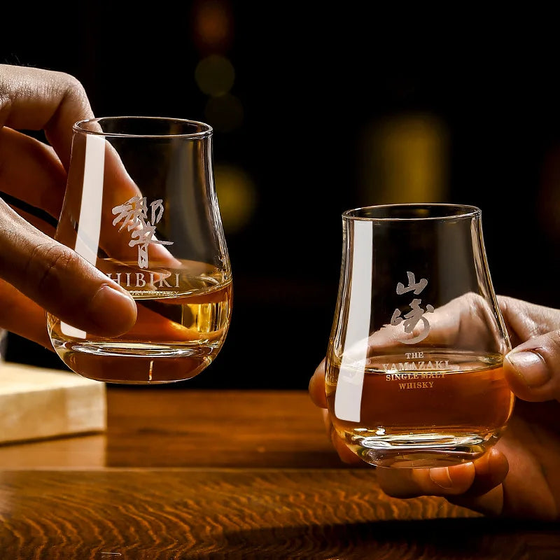 Round egg shaped clear Old Fashioned Whiskey Glasses with Wooden tray Whiskey Tumblers Glassware for Bourbon Barware